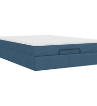 Ottoman-Bett mit Matratze Blau 140x200 cm Stoff