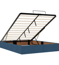 Ottoman-Bett mit Matratze Blau 140x200 cm Stoff