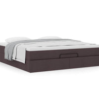 Ottoman-Bett mit Matratze Dunkelbraun 160x200 cm Stoff