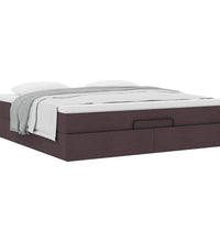 Ottoman-Bett mit Matratze Dunkelbraun 160x200 cm Stoff