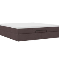 Ottoman-Bett mit Matratze Dunkelbraun 160x200 cm Stoff