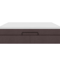 Ottoman-Bett mit Matratze Dunkelbraun 160x200 cm Stoff