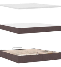 Ottoman-Bett mit Matratze Dunkelbraun 160x200 cm Stoff