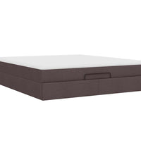 Ottoman-Bett mit Matratze Dunkelbraun 160x200 cm Stoff