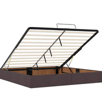 Ottoman-Bett mit Matratze Dunkelbraun 160x200 cm Stoff