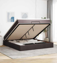 Ottoman-Bett mit Matratze Dunkelbraun 160x200 cm Stoff