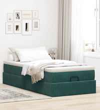 Ottoman-Bett mit Matratze Dunkelgrün 80x200 cm Samt
