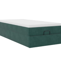 Ottoman-Bett mit Matratze Dunkelgrün 80x200 cm Samt