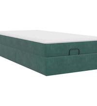 Ottoman-Bett mit Matratze Dunkelgrün 80x200 cm Samt