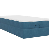 Ottoman-Bett mit Matratze Dunkelblau 80x200 cm Samt