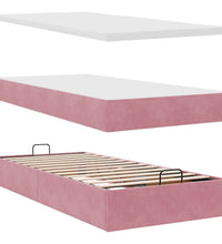 Ottoman-Bett mit Matratze Rosa 80x200 cm Samt