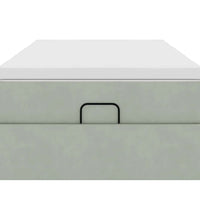 Ottoman-Bett mit Matratze Hellgrau 90x190 cm Samt