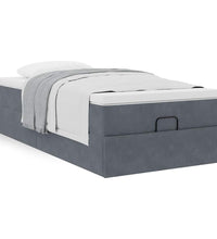 Ottoman-Bett mit Matratze Dunkelgrau 90x190 cm Samt