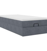 Ottoman-Bett mit Matratze Dunkelgrau 90x190 cm Samt