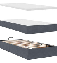Ottoman-Bett mit Matratze Dunkelgrau 90x190 cm Samt