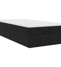 Ottoman-Bett mit Matratze Schwarz 90x190 cm Samt