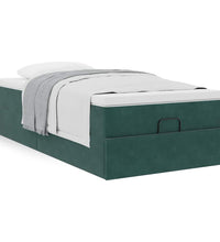 Ottoman-Bett mit Matratze Dunkelgrün 90x190 cm Samt