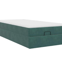 Ottoman-Bett mit Matratze Dunkelgrün 90x190 cm Samt