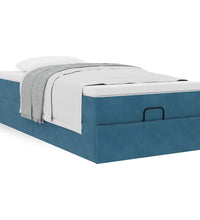 Ottoman-Bett mit Matratze Dunkelblau 90x190 cm Samt