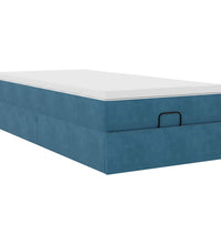 Ottoman-Bett mit Matratze Dunkelblau 90x190 cm Samt