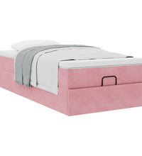 Ottoman-Bett mit Matratze Rosa 90x190 cm Samt