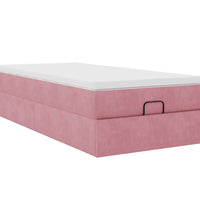 Ottoman-Bett mit Matratze Rosa 90x190 cm Samt