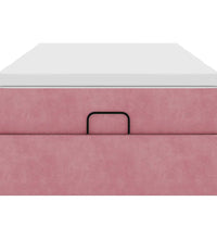 Ottoman-Bett mit Matratze Rosa 90x190 cm Samt