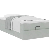 Ottoman-Bett mit Matratze Hellgrau 90x200 cm Samt