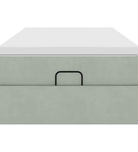 Ottoman-Bett mit Matratze Hellgrau 90x200 cm Samt