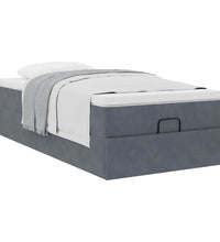 Ottoman-Bett mit Matratze Dunkelgrau 90x200 cm Samt