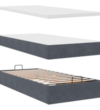 Ottoman-Bett mit Matratze Dunkelgrau 90x200 cm Samt