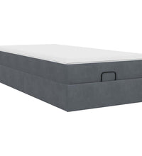 Ottoman-Bett mit Matratze Dunkelgrau 90x200 cm Samt