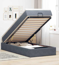 Ottoman-Bett mit Matratze Dunkelgrau 90x200 cm Samt