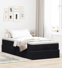 Ottoman-Bett mit Matratze Schwarz 90x200 cm Samt