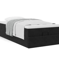 Ottoman-Bett mit Matratze Schwarz 90x200 cm Samt