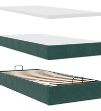 Ottoman-Bett mit Matratze Dunkelgrün 90x200 cm Samt