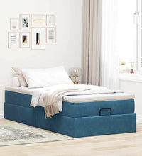 Ottoman-Bett mit Matratze Dunkelblau 90x200 cm Samt