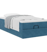 Ottoman-Bett mit Matratze Dunkelblau 90x200 cm Samt