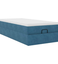 Ottoman-Bett mit Matratze Dunkelblau 90x200 cm Samt