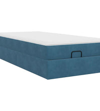 Ottoman-Bett mit Matratze Dunkelblau 90x200 cm Samt