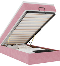 Ottoman-Bett mit Matratze Rosa 90x200 cm Samt