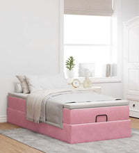 Ottoman-Bett mit Matratze Rosa 90x200 cm Samt