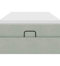 Ottoman-Bett mit Matratze Hellgrau 100x200 cm Samt