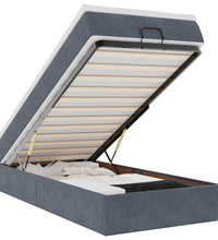 Ottoman-Bett mit Matratze Dunkelgrau 100x200 cm Samt