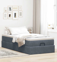 Ottoman-Bett mit Matratze Dunkelgrau 100x200 cm Samt