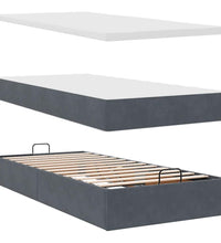 Ottoman-Bett mit Matratze Dunkelgrau 100x200 cm Samt