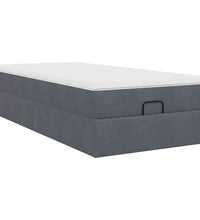 Ottoman-Bett mit Matratze Dunkelgrau 100x200 cm Samt