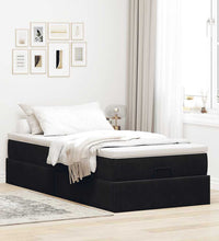 Ottoman-Bett mit Matratze Schwarz 100x200 cm Samt