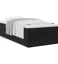 Ottoman-Bett mit Matratze Schwarz 100x200 cm Samt