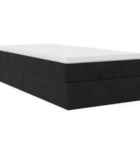 Ottoman-Bett mit Matratze Schwarz 100x200 cm Samt